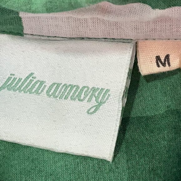 Julia Amory JA Husband Shirt in Green Gingham Medium - Picture 4 of 9